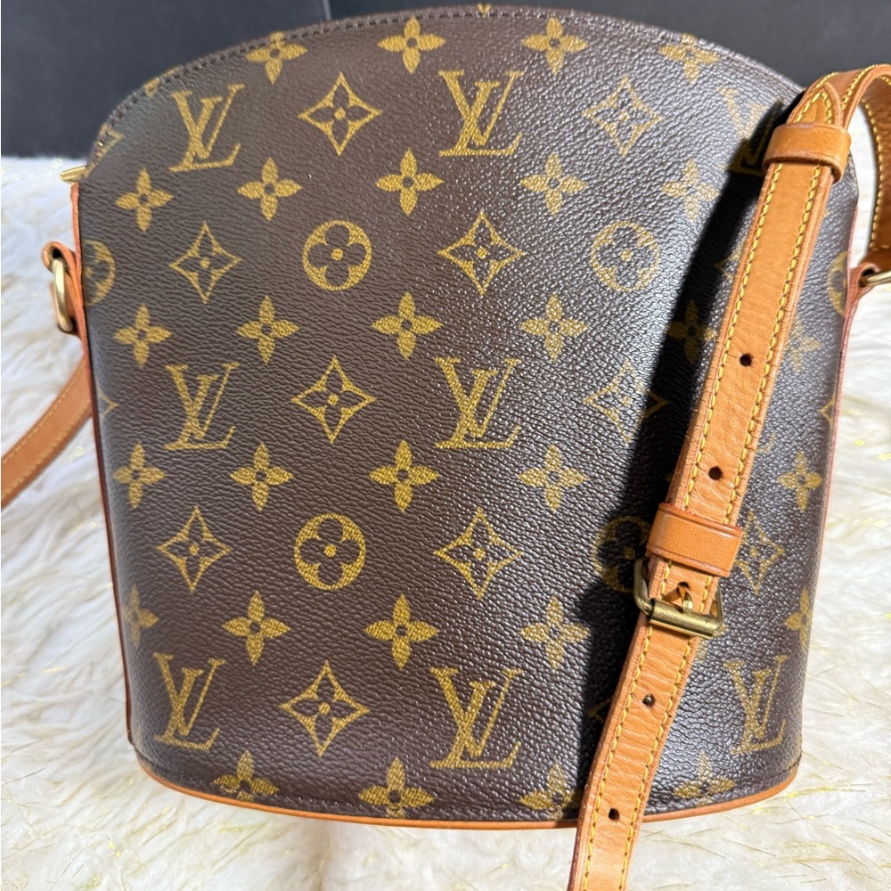 Louis Vuitton Brown Monogram Crossbody Bag with Tan Strap